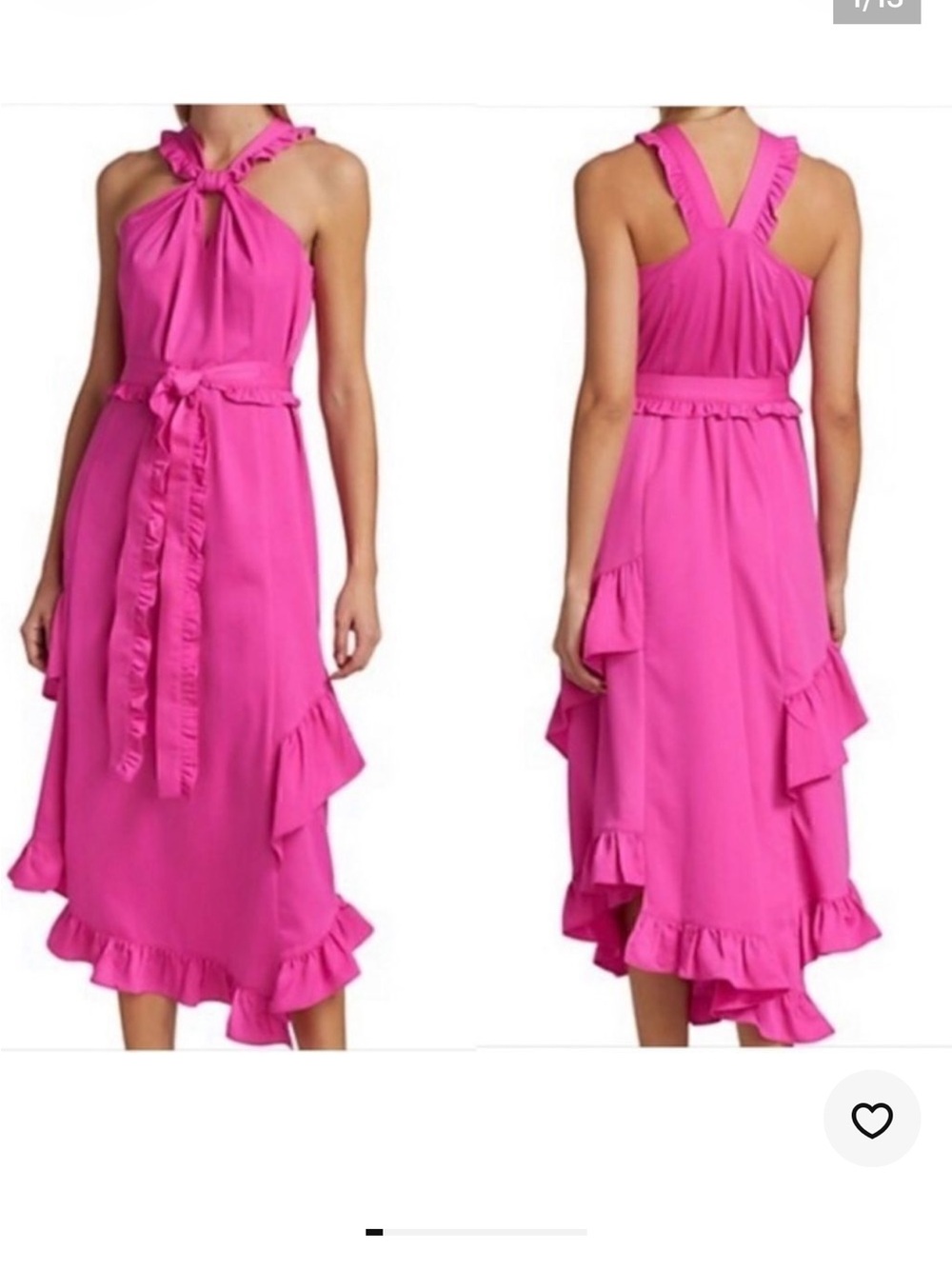 10 Crosby Derek Lam Hot Pink Ruffled dress